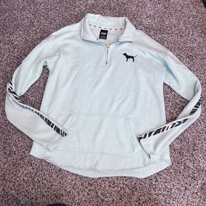 Pink Victoria Secret‎ blue quarter zip pullover blue